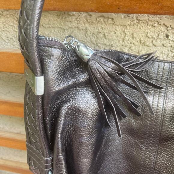 Elliott Lucca  bronze leather shoulder bag - Picture 2 of 12